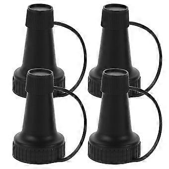 Water Crystal Plastic Bottle Pourers for Liquid Dispensing 4Pcs Black Spout Caps