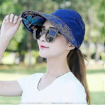 kvinnors stora visir hatt, bredbrätte sol anti-UV golf tennis keps