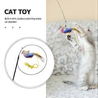 Plush Electric Bird Cat Toy for Cat Interaction 1Set Teasing Stick