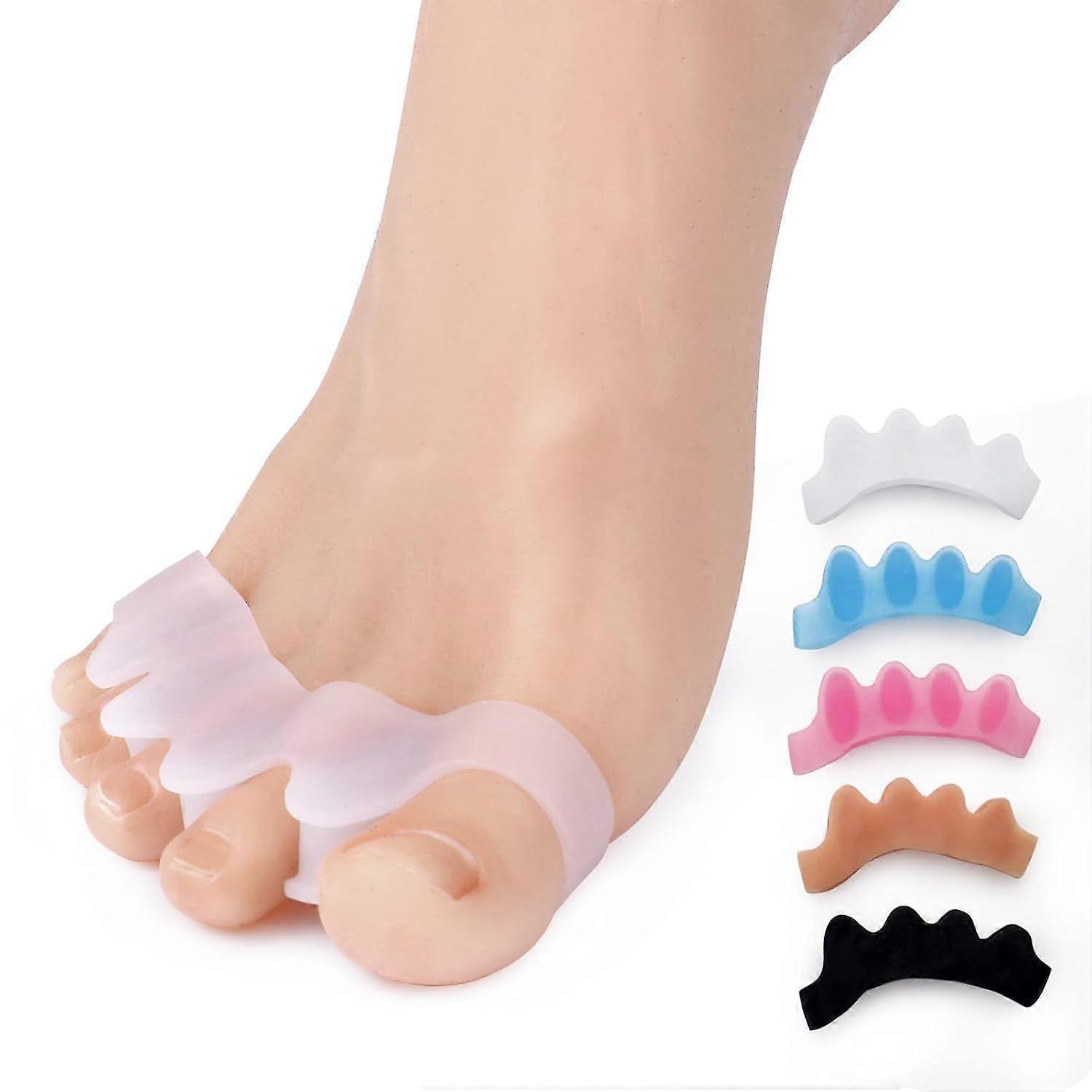 Silicone Toe Separators  White  Bunion Corrector & Hammertoe Straightener for