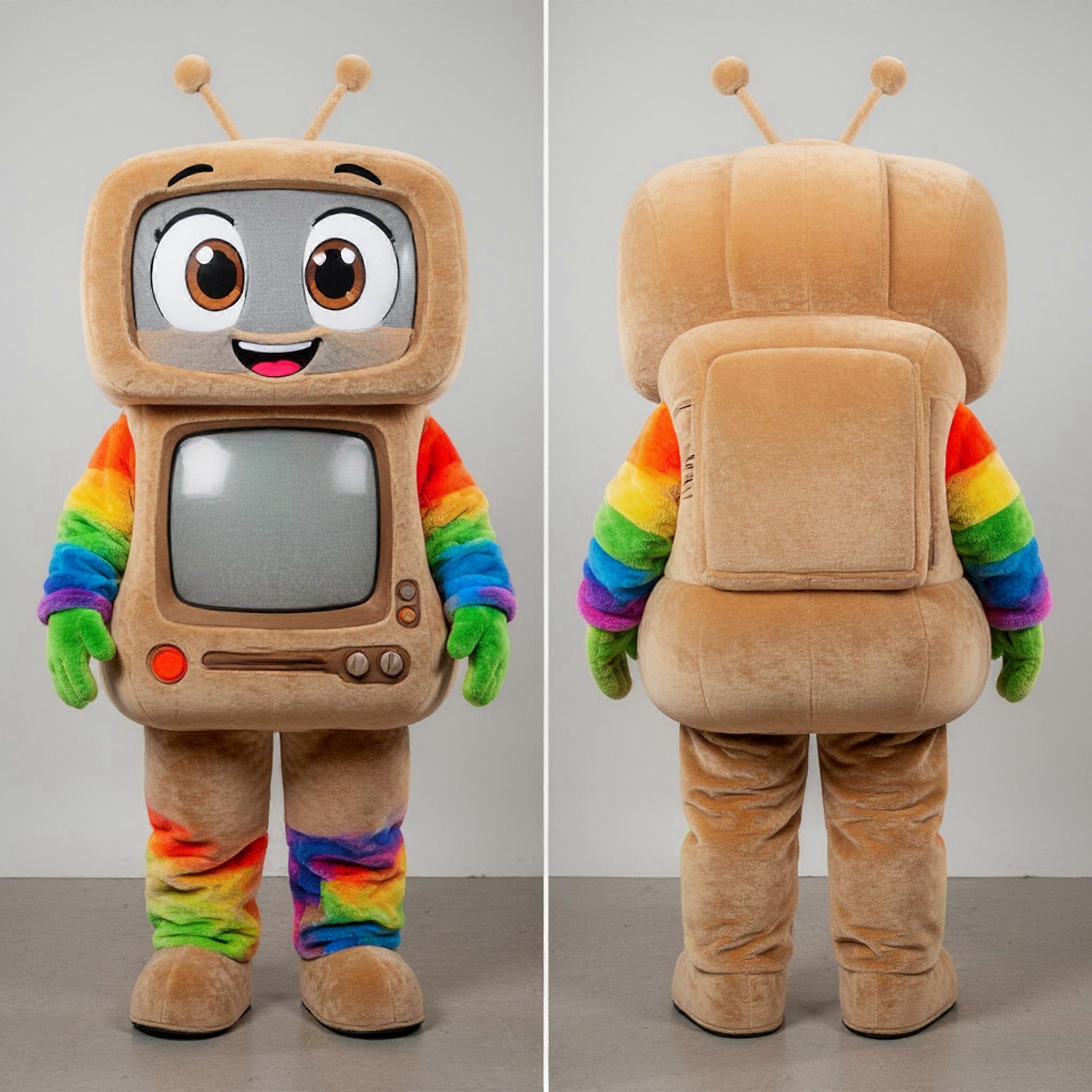 MASTICOT Amber Pixelated Television Mascot