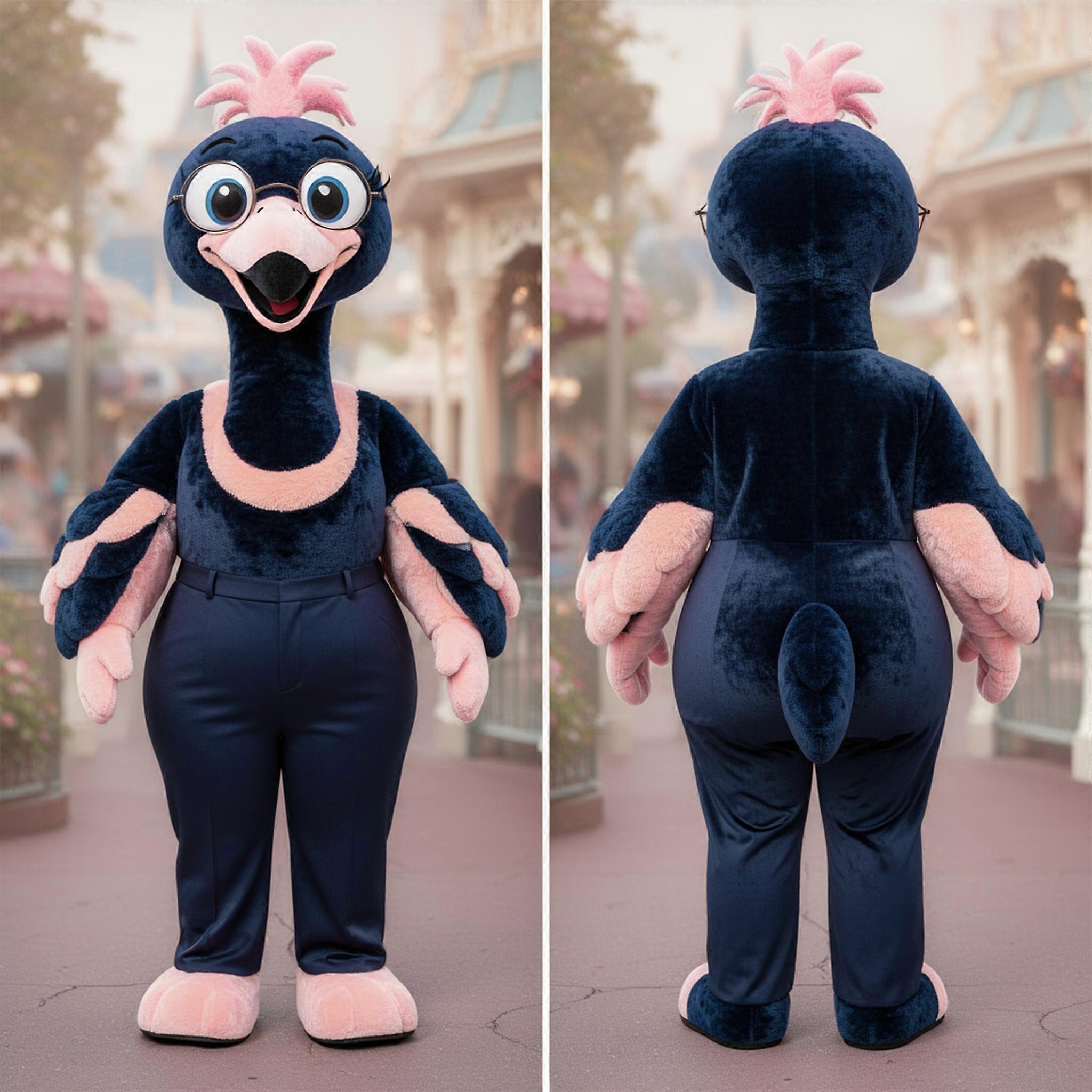 MASTICOT Navy Padded Flamingo Mascot