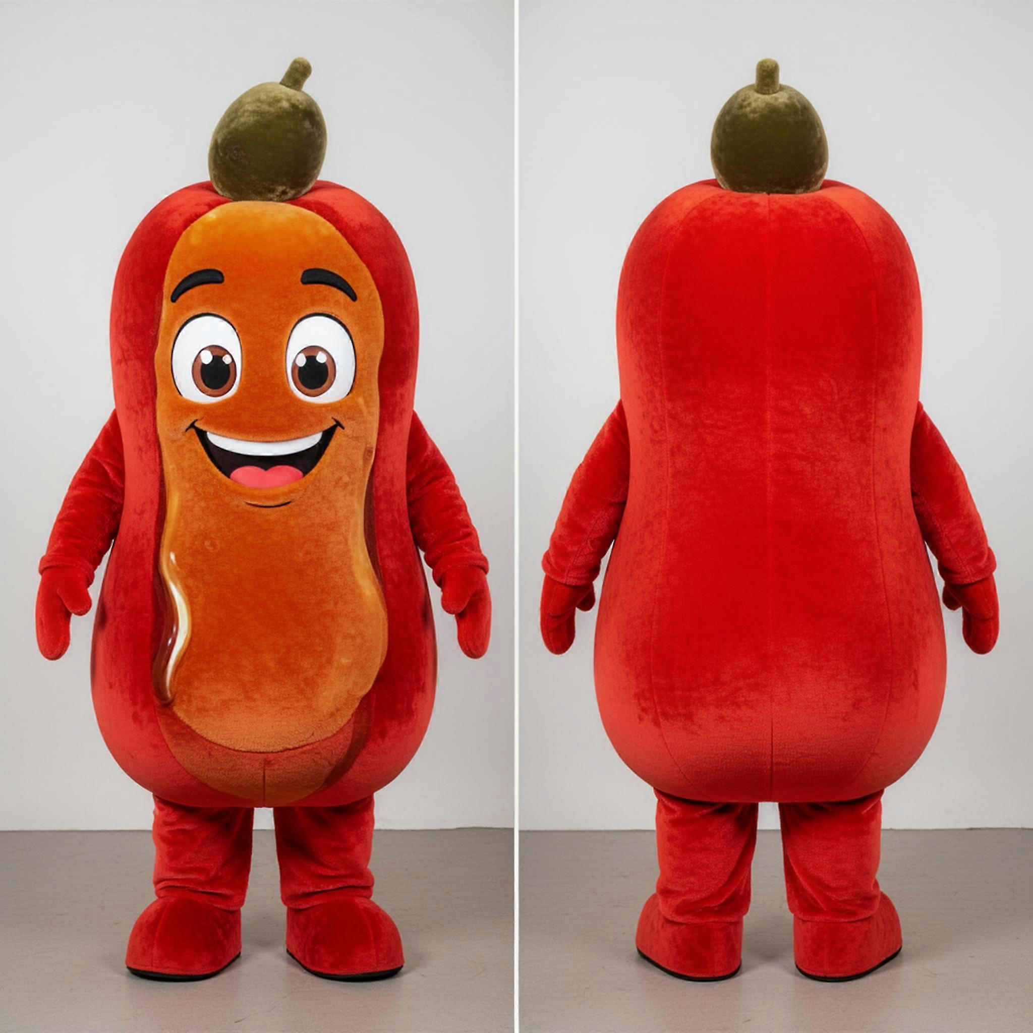MASTICOT Olive Green Velvety Currywurst Mascot