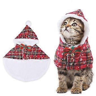 Small Dogs Costume Christmas Pet Cloak Cat Photography Outfit Dogs Cats Cosplay Accessories Pet Festival Plush Bodysuit S