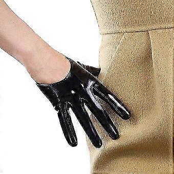 Zwarte Super Lange Lederen Handschoenen voor Vrouwen Faux Lak PU Sexy Opera Glanzend Paar Vinger Handschoenen Cosplay Matching