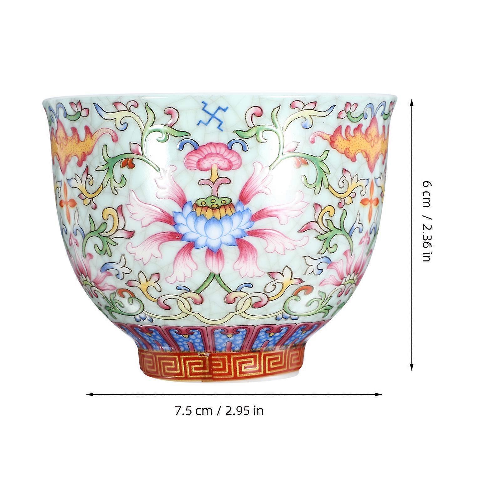Flower Pattern Ceramic Tea Cup for Drinking Tea Household Teaware