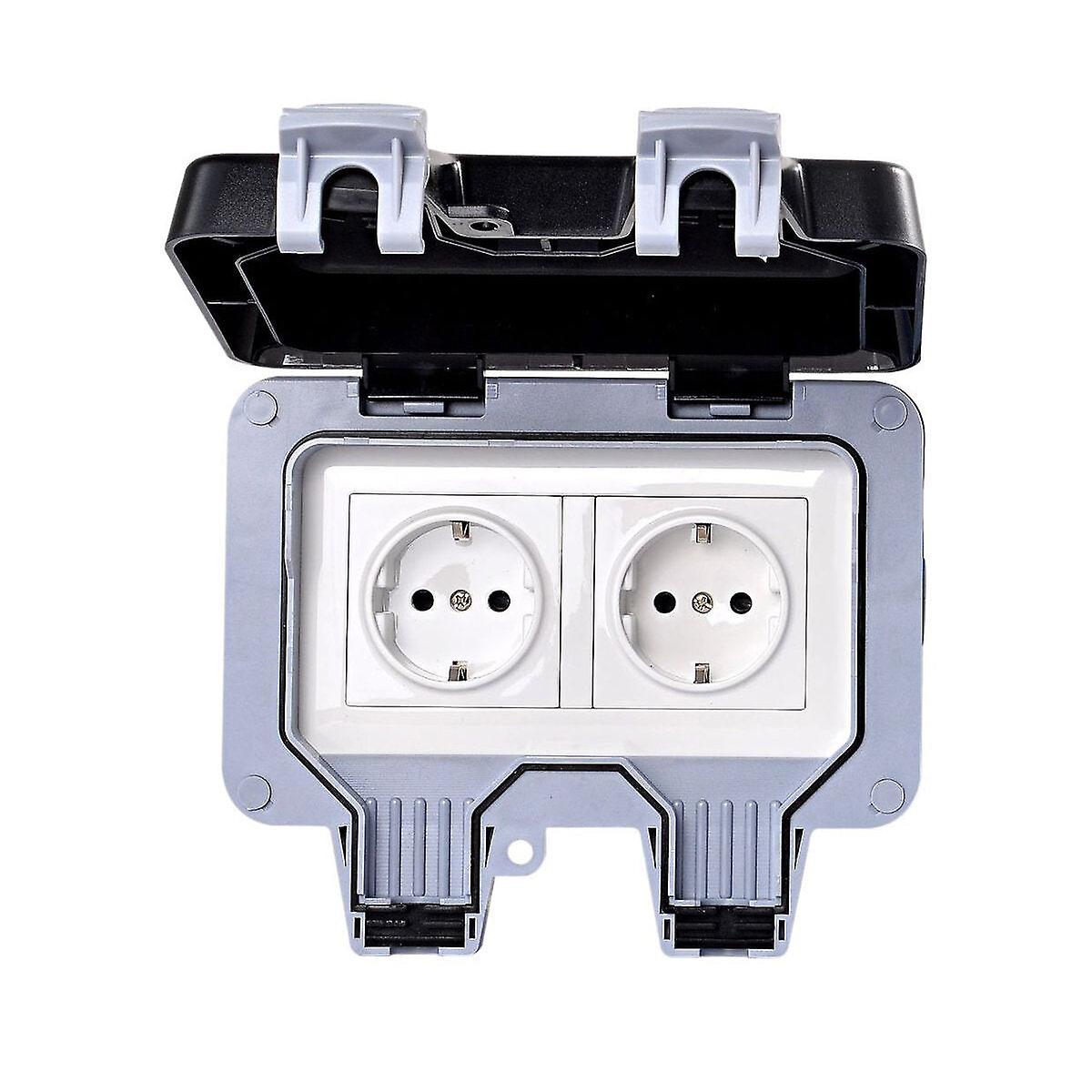 Outdoor Wall Single Double Socket Waterproof Box Dustproof Plug Socket Box 250v
