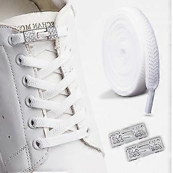 New Diamond Lock Shoelaces Without Ties Elastic Laces Sneakers No Tie Shoelaces Unisex Kids Adult Flat Shoelace Shoe Accessories