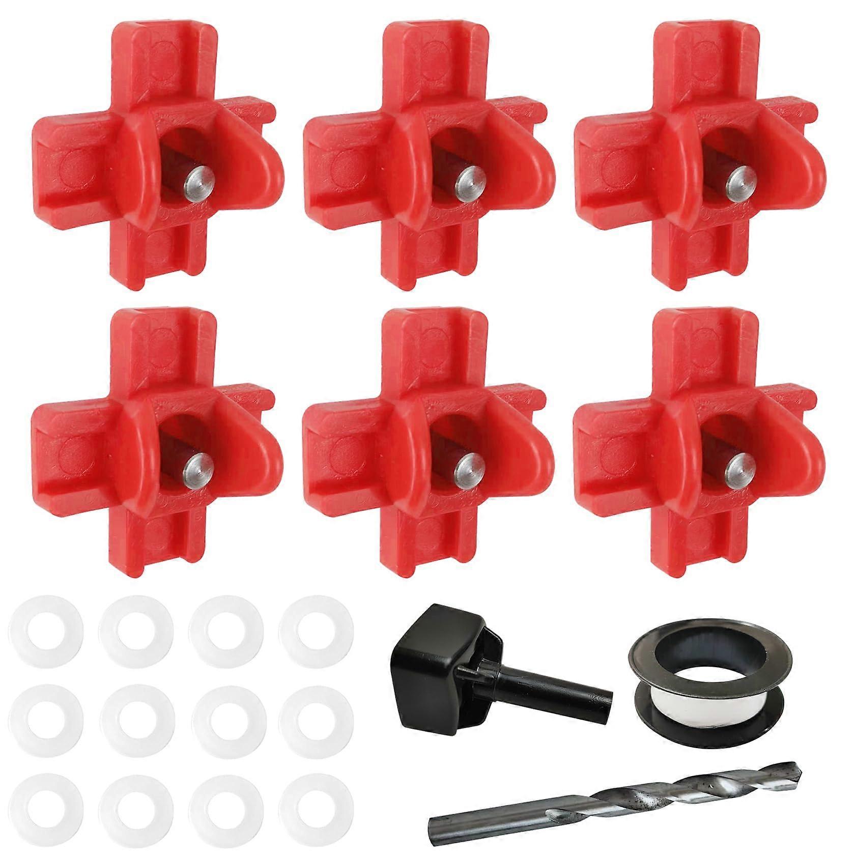 6 Pack Horizontal Chicken Nipple Drinker, Automatic Poultry Waterer Side Mount Easy Install
