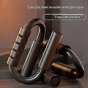 S Shape Floor Chest Workout Equipment Home Fitness Chest Training Equipment Anti Slip Push Up Stands Bar