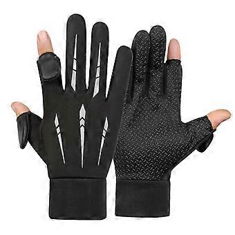 Man Casual Warm Riding Gloves Thick Soft Fleece Waterproof Screen Flip Design for Cold Weather Outdoor Skiing and@ff