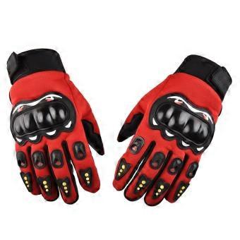 Gants de moto Écran tactile Hard Knuckle Powersports Racing Gants pour l’alpinisme Cyclisme Aérobic Rouge