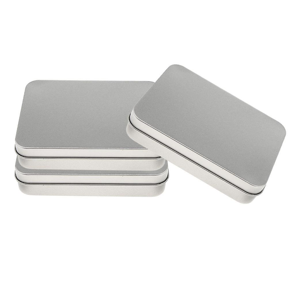 Rectangular Empty Hinged Tins Box Containers Storage Home Organizer B