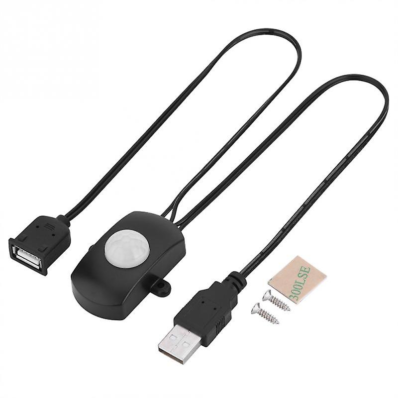 USB human body infrared PIR motion sensor switch Black