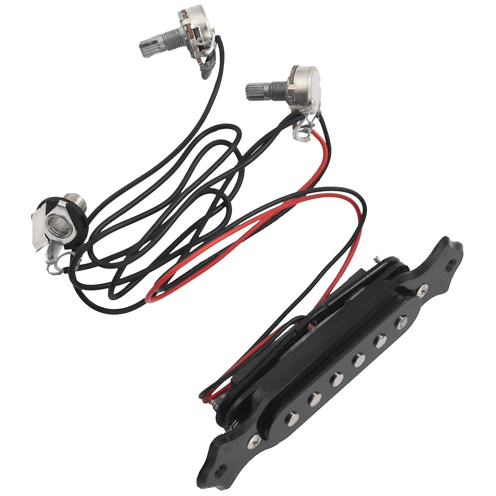 Magnetisk akustisk mikrofon för gitarr svart