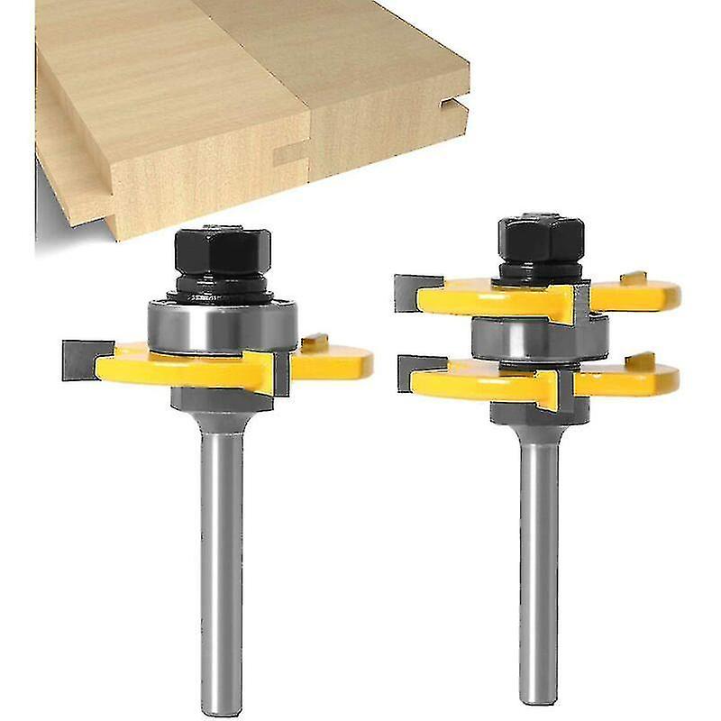 6mm Shank Matched Tongue And Groove Cutter Set 3 Flutes T Shape Wood Cutter Cutter Woodworking Tool
