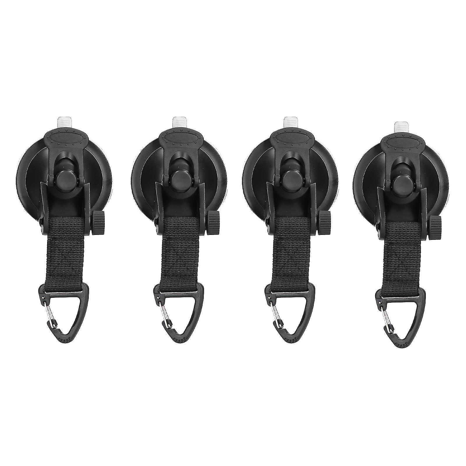 4 Heavy-Duty Suction Cup Hooks with Triangle Clasps for Camping & Outdoor Gear