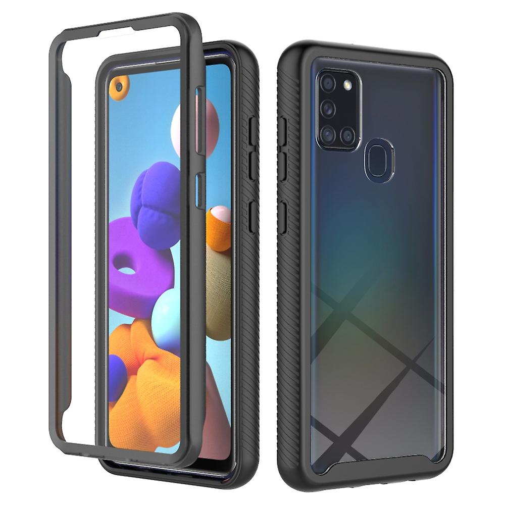 3-in-1 Full Coverage Hybrid Protective Case with PET Screen Protector for Samsung Galaxy A21s