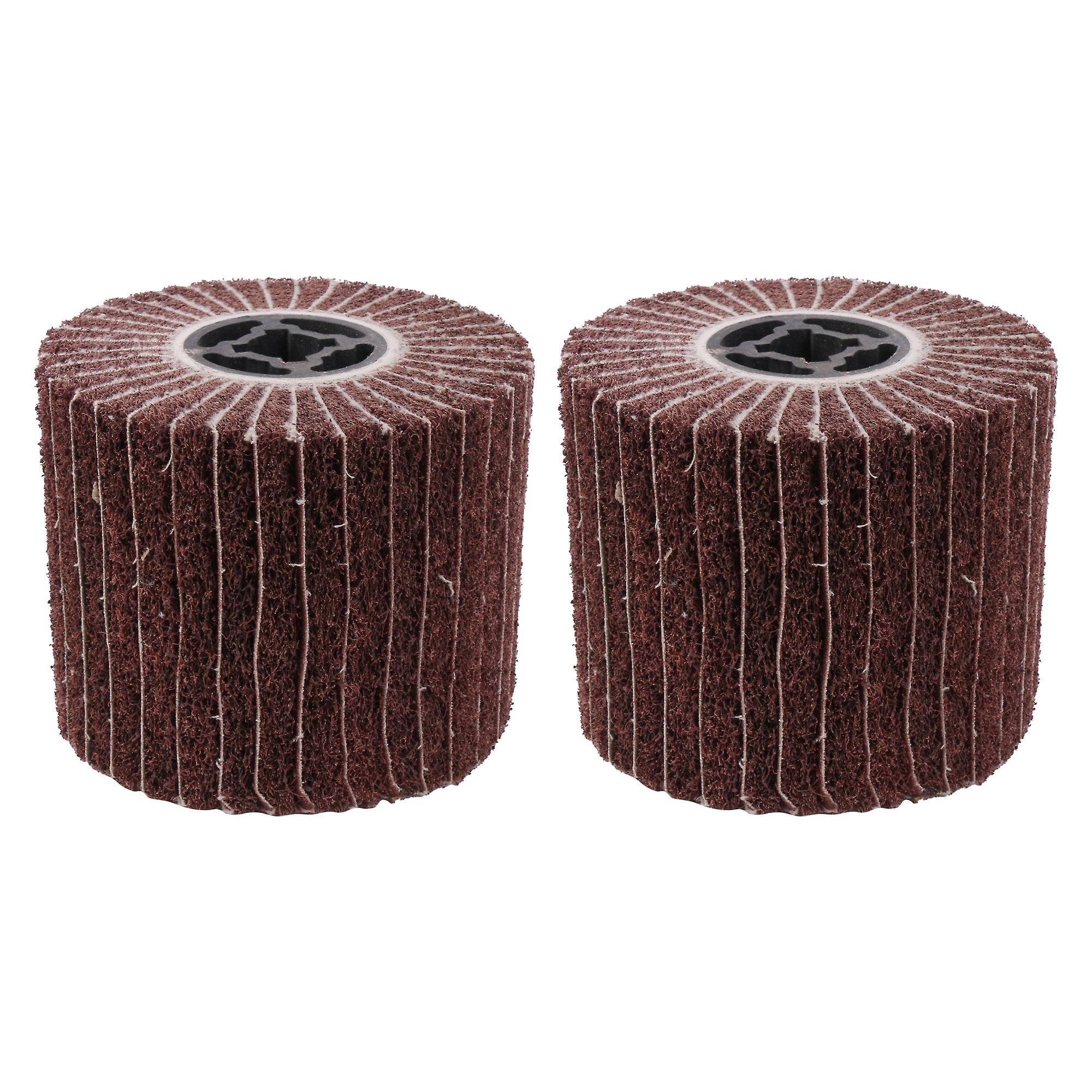 2Pcs 120 Grit Non-Woven Polishing Wheel Set for Rotary Tool 122 x 100 mm
