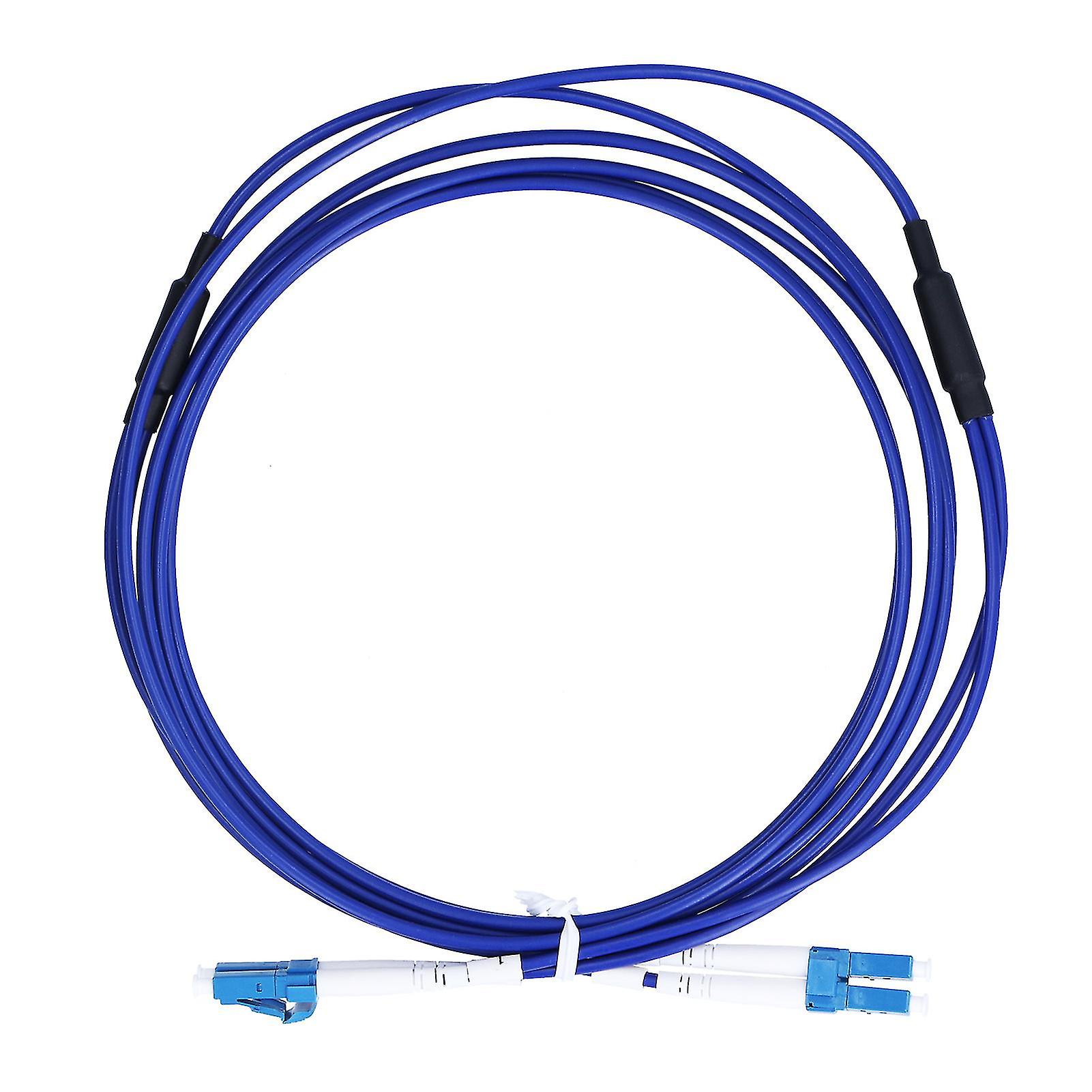 Optical Fiber Patch Cord Armored Jumper Single Mode 2 Core Optic Cable LC/UPC‑LC/UPC Blue