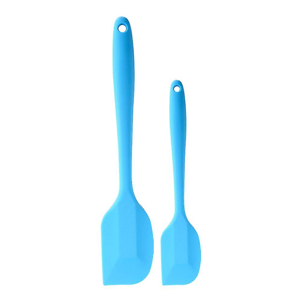 2Pcs/Set Food Grade Cream Spatula Butter Mixer Cake Cream Scraper Mixing Tool(Blue)