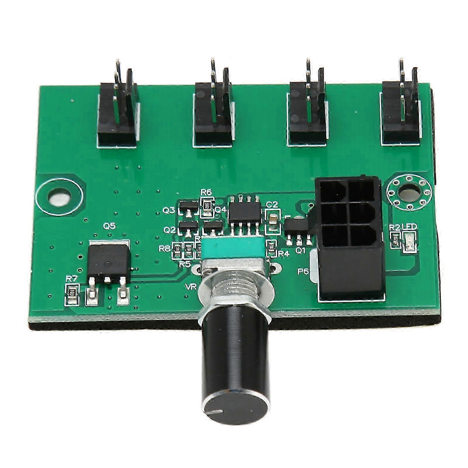 Chassis Fan Speed Controller Hub DC 12V PWM 4 Channel Adapter for 2pin 3pin 4pin Fans