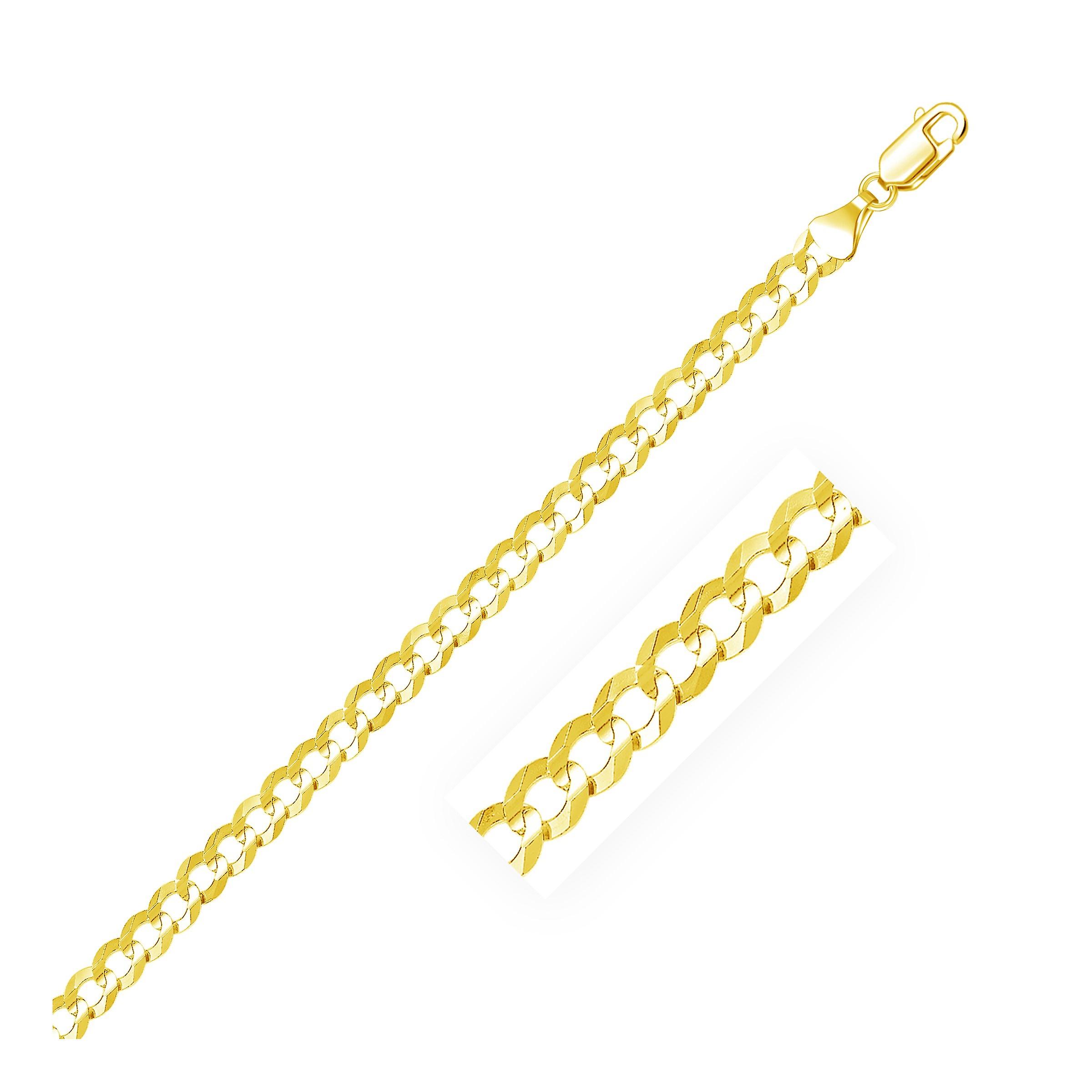 5.7mm 10k Chaîne jaune de bordure d’or