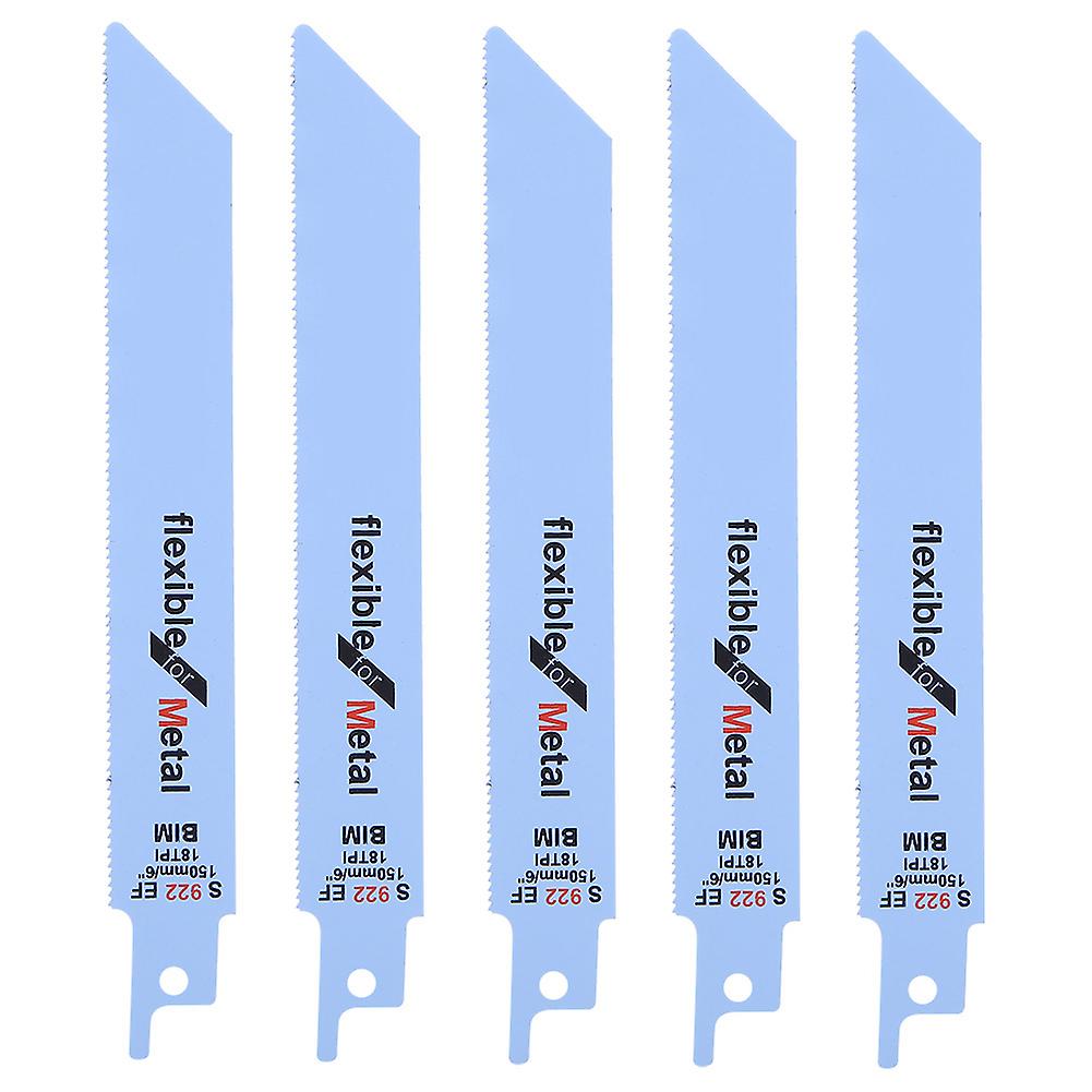 5Pcs Metal Reciprocating Saw Blade Woodworking Cutter Kit Power Tool 150mm / 5.9inS922EF