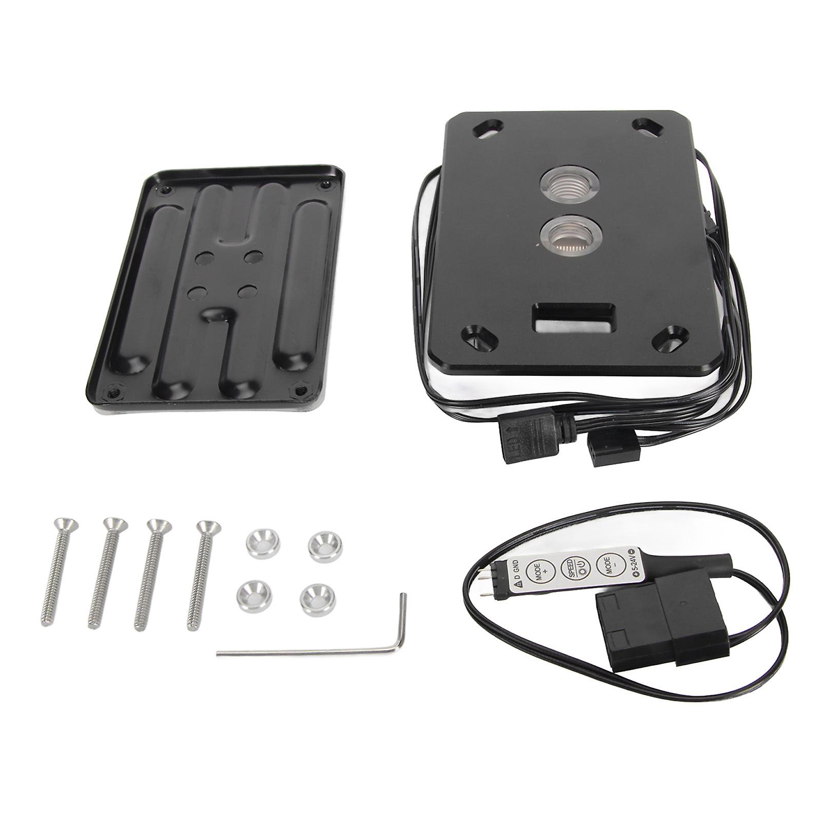 PC CPU Water Cooling Block with Temperature Display, Full Coverage, 2 G1/4 Connector, Strong Permeability for AM4 Water Block