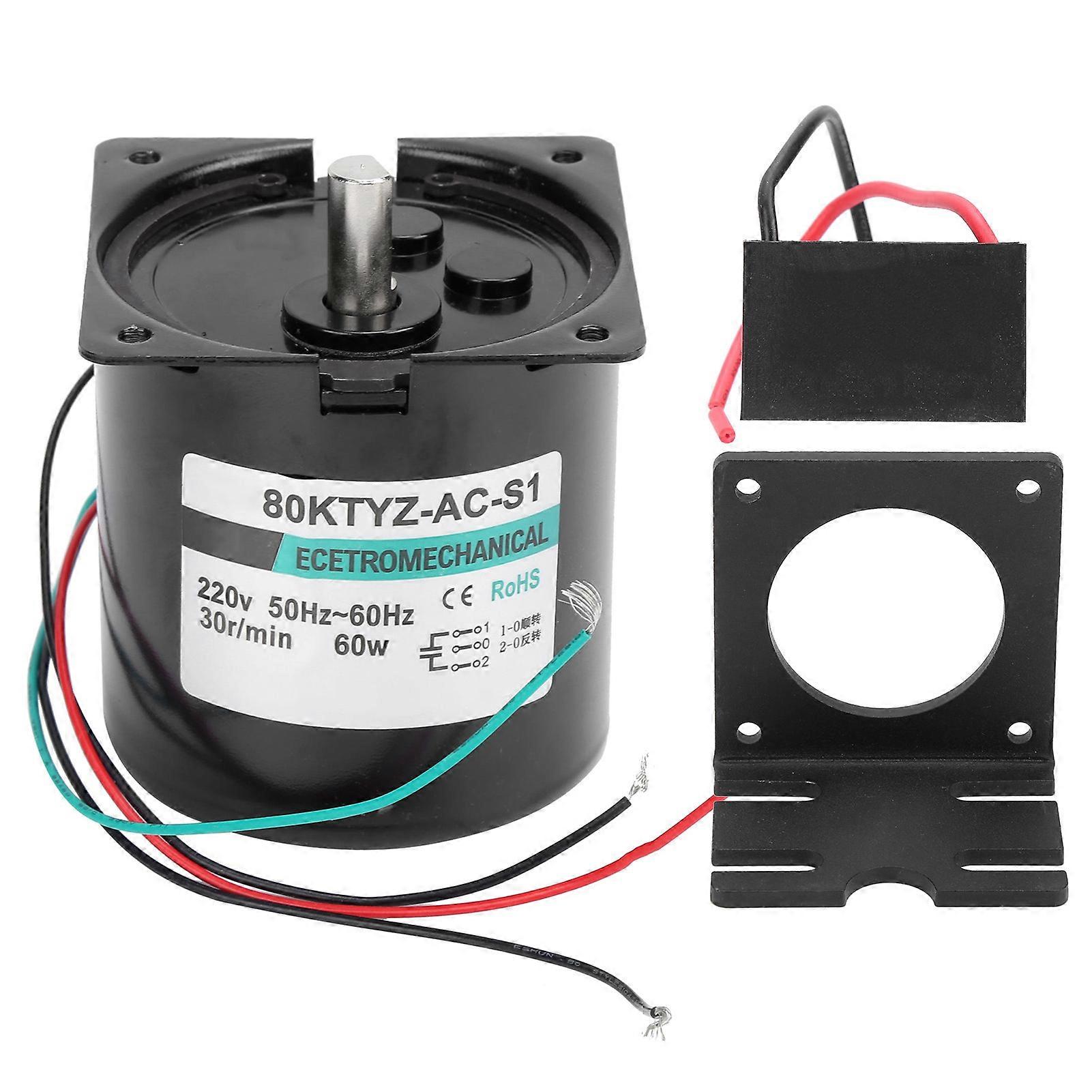 AC Synchronous Motor with Capacitance Bracket CW/CCW Large Torsion Low Speed 60W XD80KTYZ30rpm/min AC220V