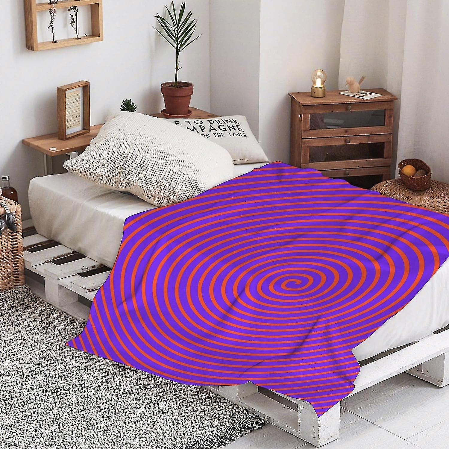 Warm Soft Psychedelic,hypnotic Spiral Pattern Spell Theme Image Optical Illusion Ret Throw Blanket,winter Warm Sofa Bed Throw Bed Picnic Blanket Throw