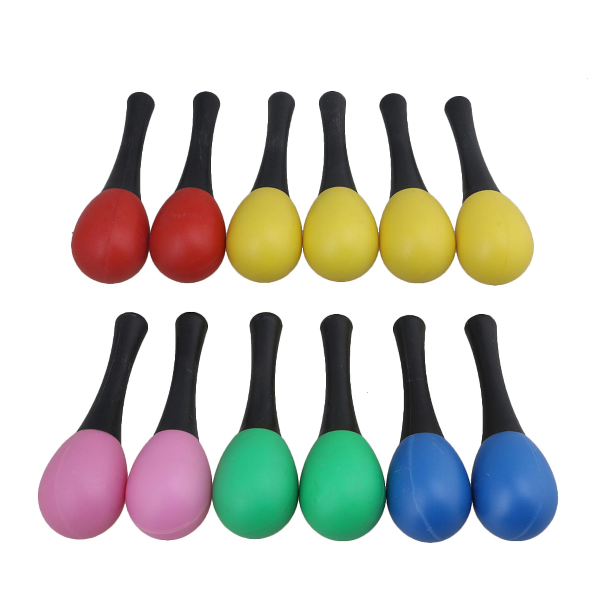12PCS Colorful Plastic Maraca Rattles Musical Party Shaker