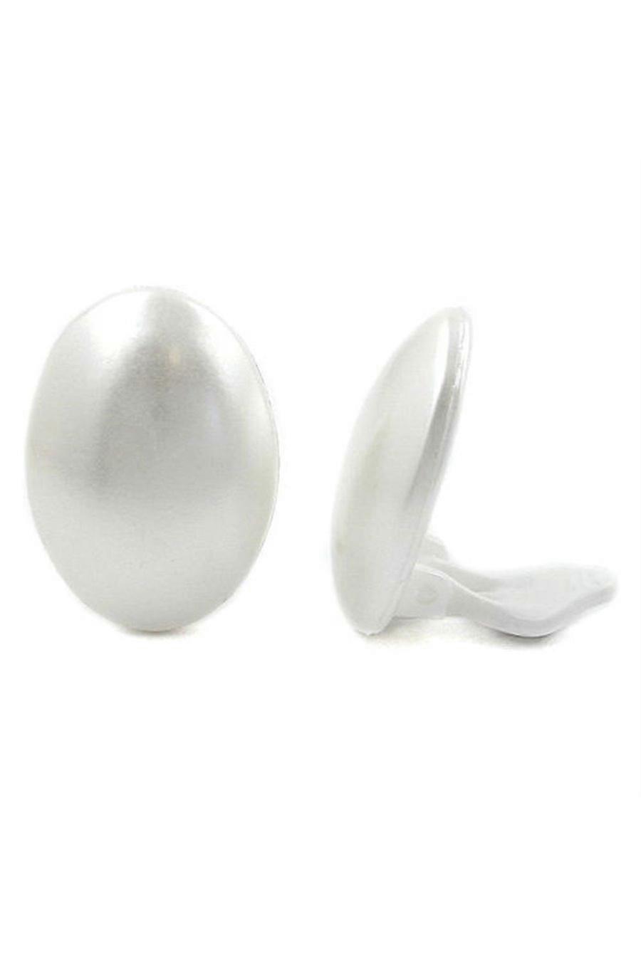 Clip-on Earring Round Pearly Plastic - Gl02994