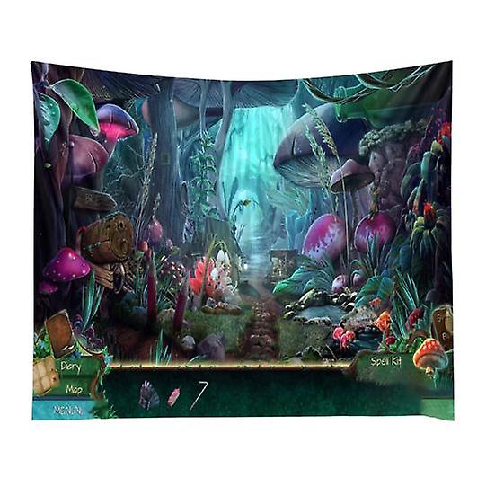 Tree Forest Castle Waterfall Wall Hanging Tapestry Blanket Mat Backdrop Decor