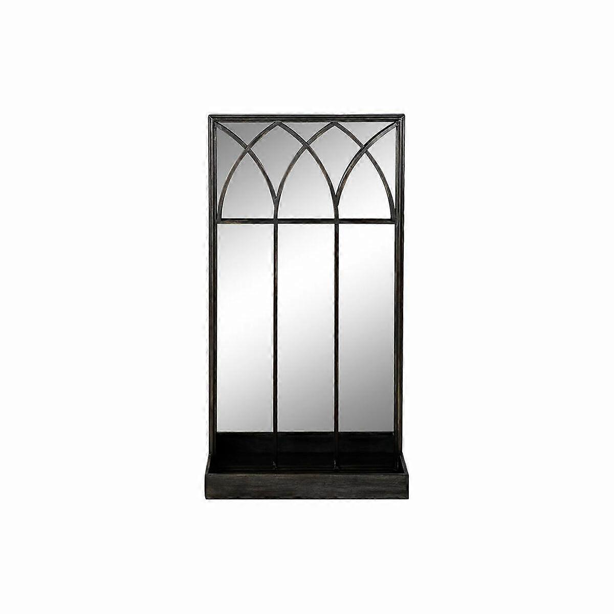 Mirror with Mounting Bracket DKD Home Decor Black Metal Mirror 40 x 12 x 80 cm
