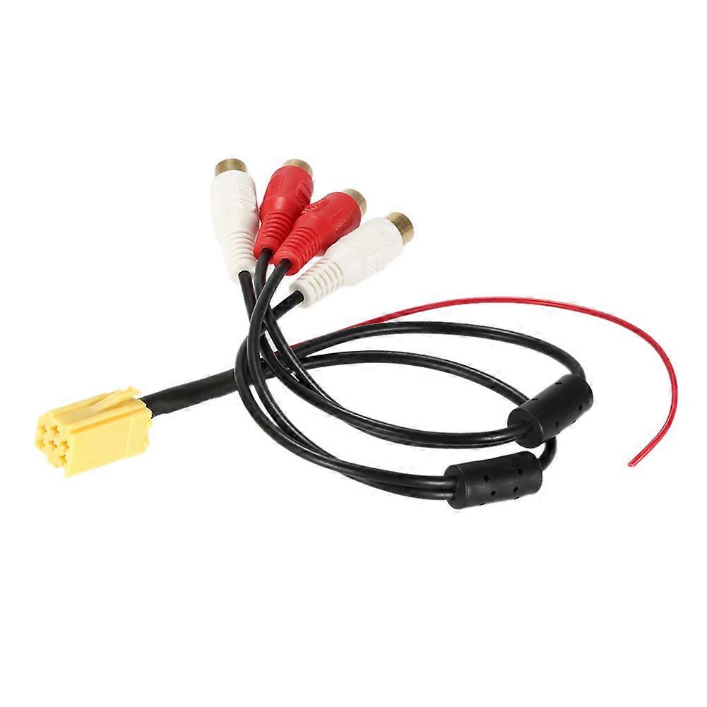 BOROCO Popular Mini 6 Pin ISO Adapter Aux Line Out 4 Chinch Kabel 4 Plug for Seat