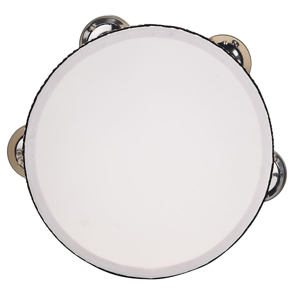 Wooden Handheld Tambourine Hand Drum with Bells Jingles for Early Education (6in)