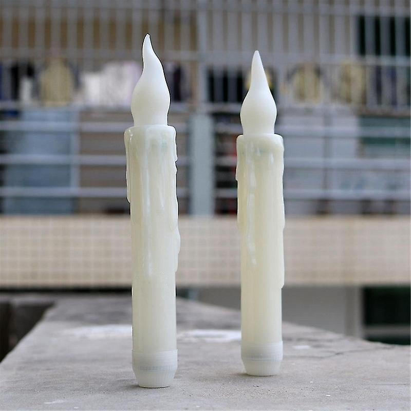 2 Buttons Remote Control Long Pole Electronic Simulation Candle Lights LED Candle Lights Warm White