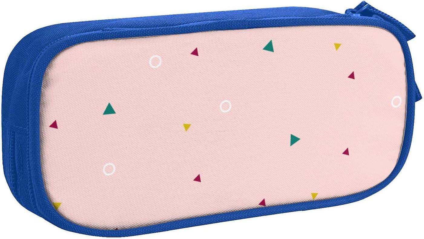 Large-Capacity Double-Layer Pencil Bag Triangle Circle Geometry Large Pencil Case for Kids and Teens Stationery Storage Bag10229