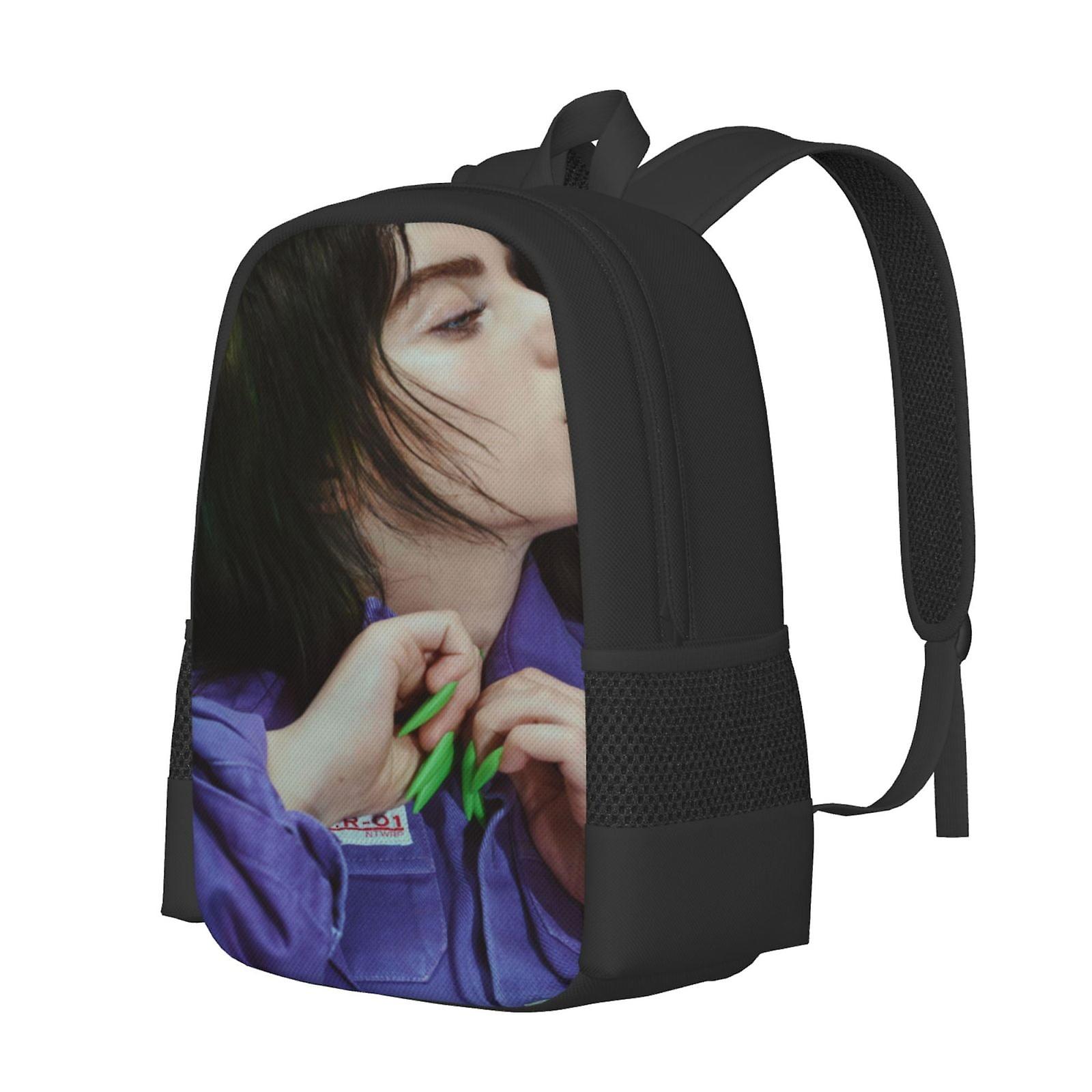 Billie Eilish Backpack Large Capacity Laptop Bag Lightweight Adjustable Straps Casual Large Capacity