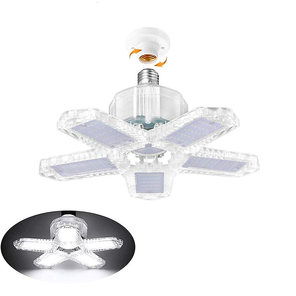 Led Garage Light E26/e27 Deformable Ceiling Light  Warehouse Lighting Bulb With 5 Adjustable Panels