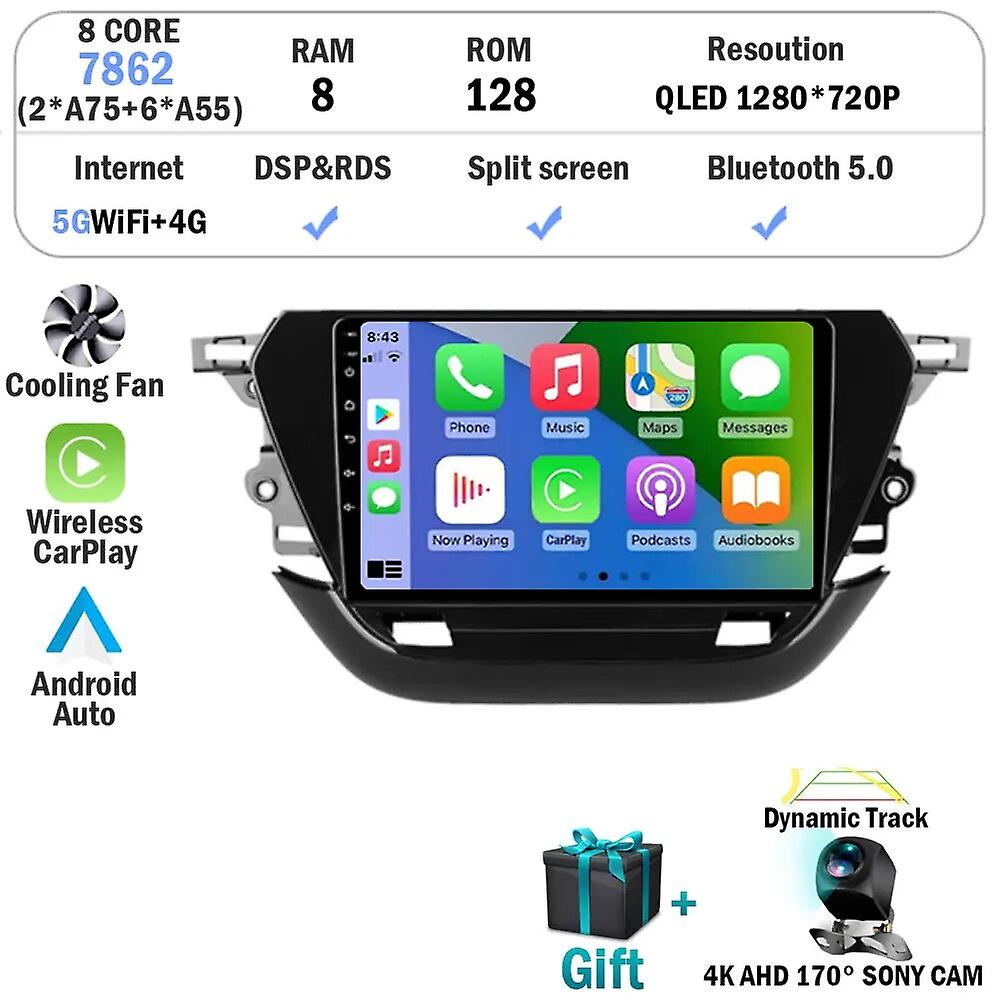 Android 13 For Opel Corsa F 2019 - 2023 Car Radio Multimedia Video Player Navigation Stereo Dsp Qled Screen Gps Auto Carplay