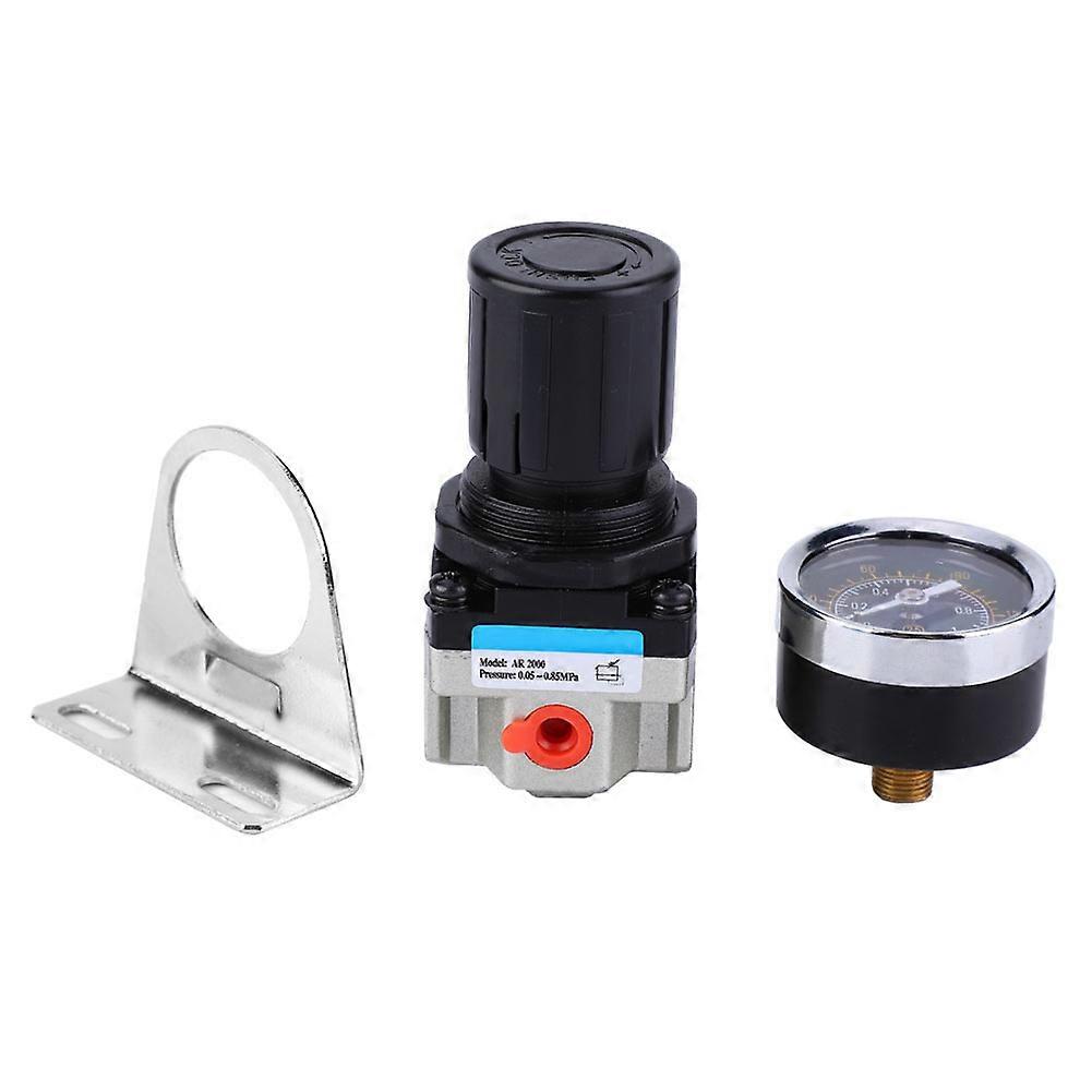 AR2000-02 G1/4" Air Filter Source Compressor Adjustable Pressure Regulator Reduce Valve