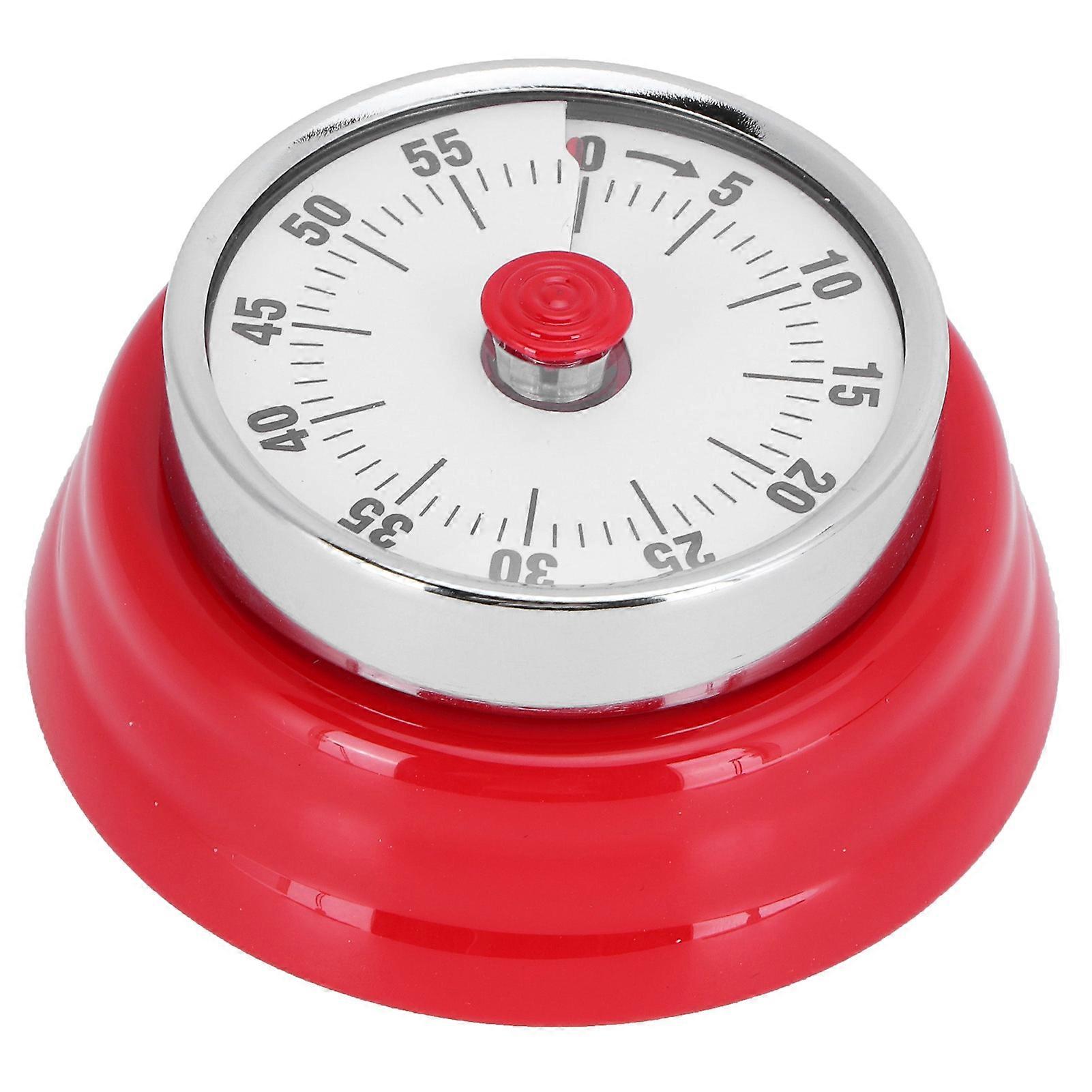 Magnetic Kitchen Timer Manual Mechanical Alarm Cooking Countdown Reminder for Time ManagementVisual Timer: Red