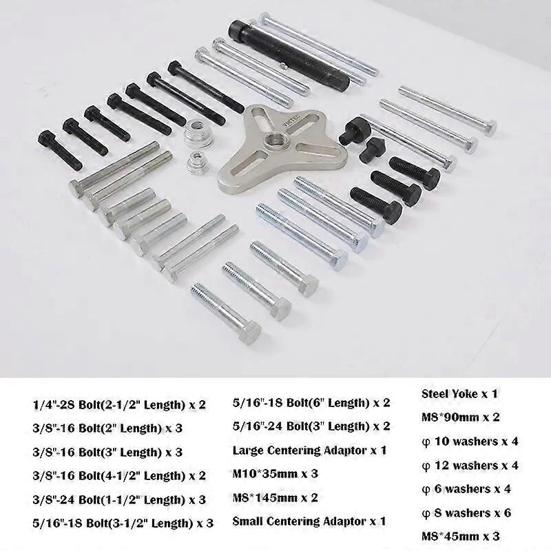 46pcs Auto Steering Wheel Puller Harmonic Balancer,Harmonic Balancer Puller Set,Flywheel Puller Set Disassembly Removal Tool Set DC161085