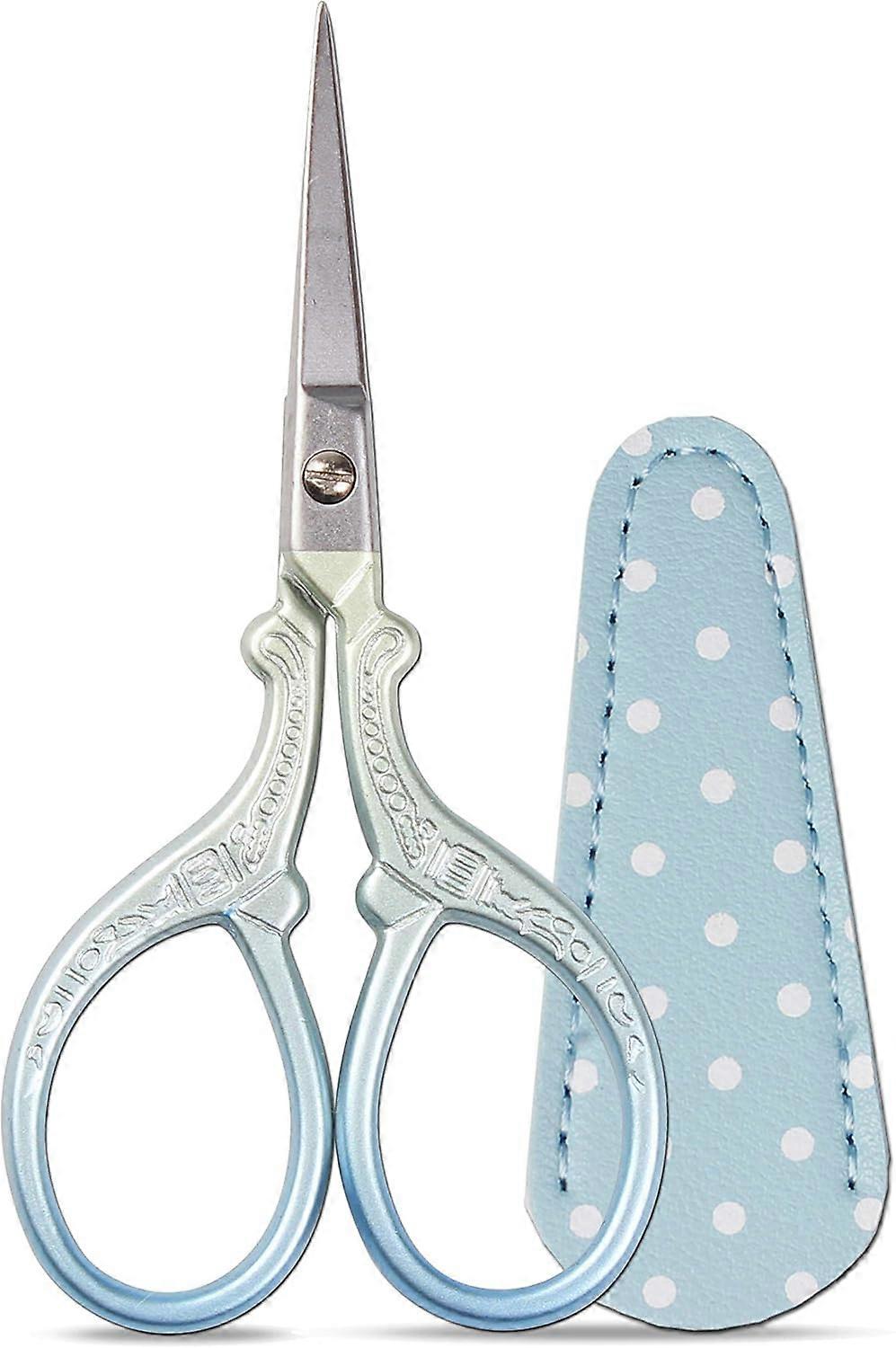 Embroidery Scissors Set with Leather Sheaths for Sewing Crafting, Art Work, Threading, Needlework DIY Tools Dressmaker