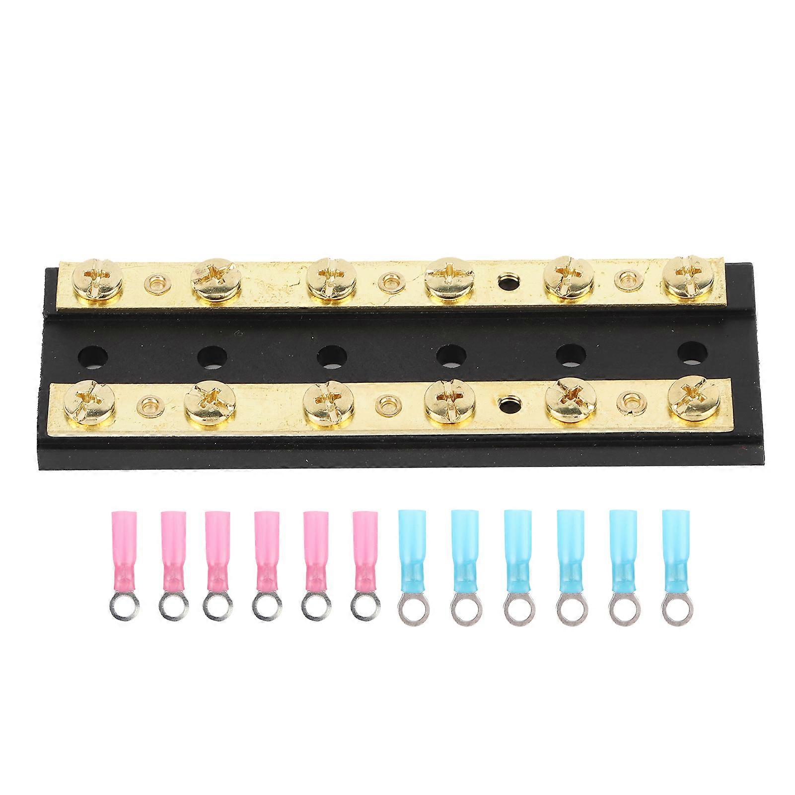 60A Dual Row Independent Busbar with Heat Shrinkable Tube Terminal for Truck Car Yacht Ship6~Position Terminal E2U312