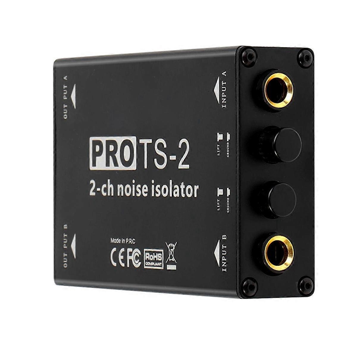 -2 Audio Isolator Dual Channel 1/4inch 6.5 Noise Reduction Filter Noise Eliminating Grounding Ring