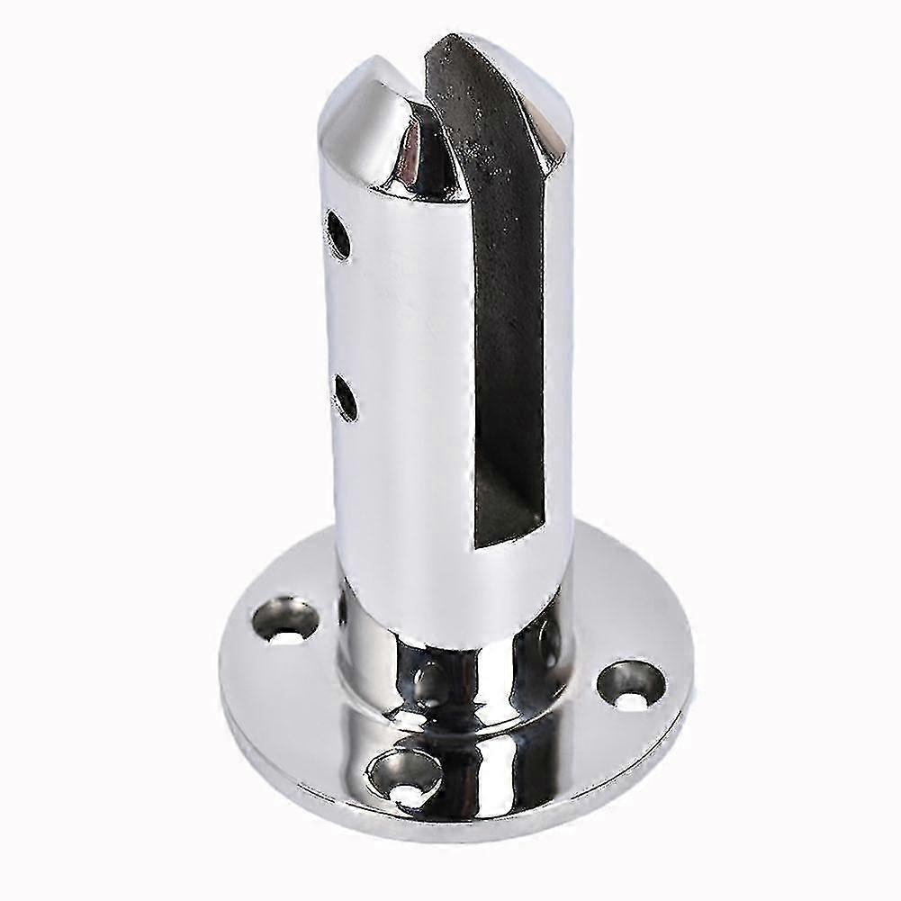 304 Stainless Steel Glass Clamp Pool Fence Round Support Bracket Floor Post Jikaix