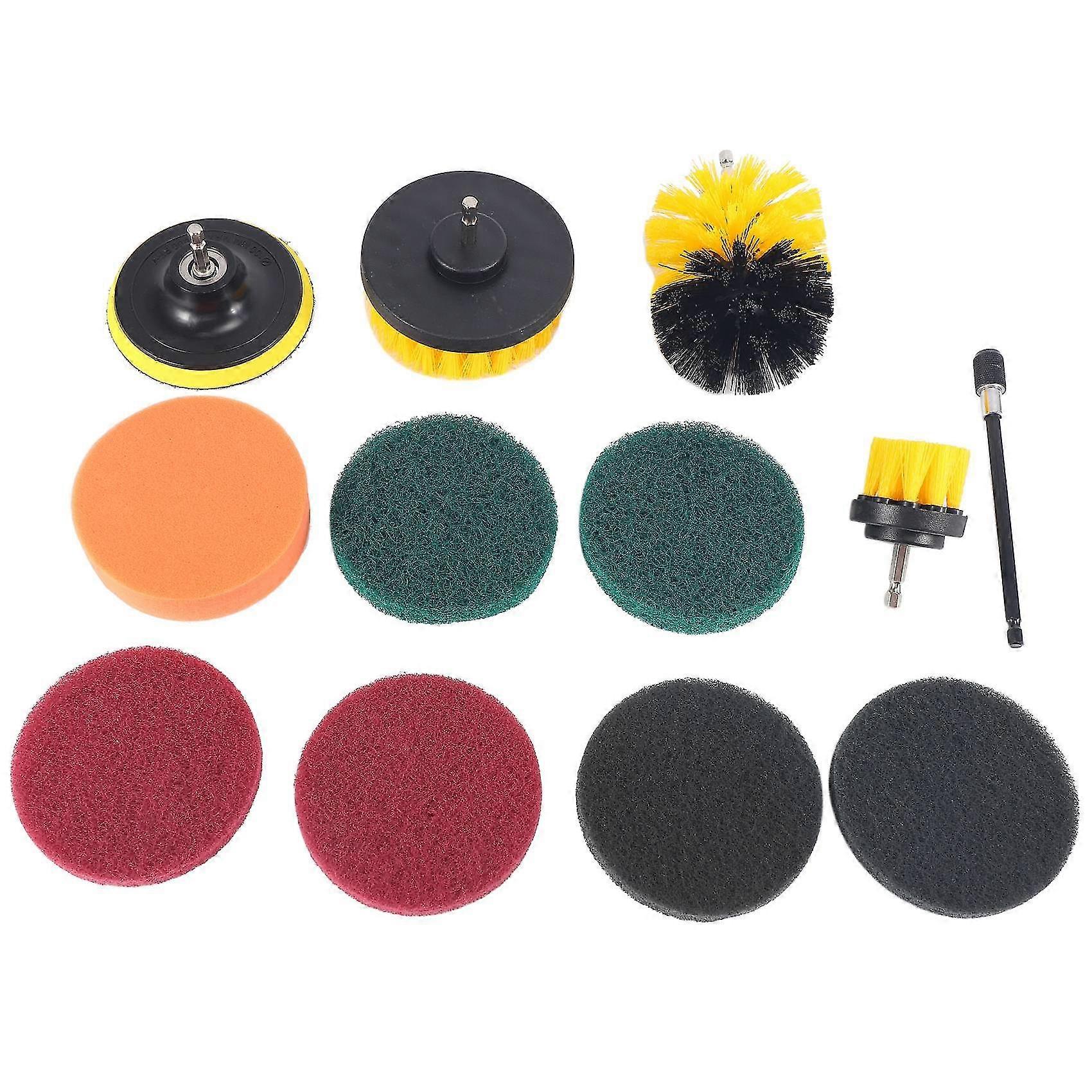 12 Piece Scrub Pads Power Scrubber Brush With Extended Long Attachment All Purpose-cleaner Scrubbin
